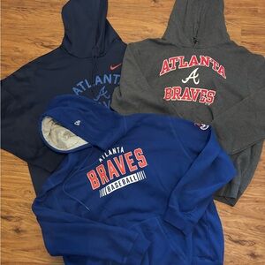 Men's Atlanta Braves Hooded Sweatshirts - Navy, Royal Blue, Gray